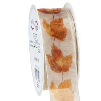 Article Ruban cadeau ruban lisière feuilles d&#39;érable d&#39;automne 40mm 15m