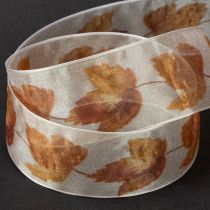 Article Ruban cadeau ruban lisière feuilles d&#39;érable d&#39;automne 40mm 15m