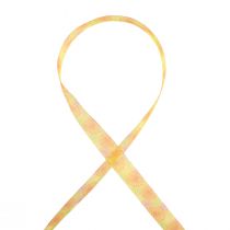Article Ruban cadeau fleurs ruban organza jaune orange 25mm 18m