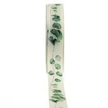 Article Ruban cadeau ruban décoratif eucalyptus vert 25mm 20m