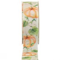 Article Ruban cadeau ruban citrouille automne orange 40mm 15m