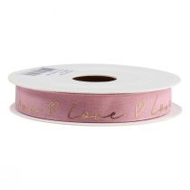 Article Ruban cadeau avec coeurs ruban décoratif or rose 15mm 15m