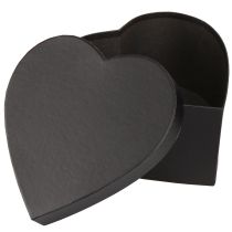 Article Coffret cadeau coeur boîte en papier noir 18×18cm H10cm 2pcs