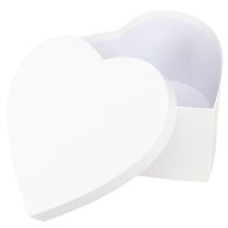 Article Coffret cadeau coeur boîte coeur en papier blanc 18×18cm H10cm 2pcs