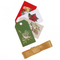 Article Papier cadeau avec ruban de soie et étiquettes 4 feuilles par lot 50 × 70cm