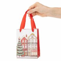 Article Sac cadeau de Noël avec maisons et sapin de Noël, 16 cm, 2 pièces