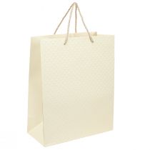Article Sac cadeau sac cadeau en papier crème 26×12×32cm 1 pièce