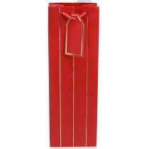 Article Sac cadeau sac à bouteille papier rouge or 9×12×36cm 1 pièce