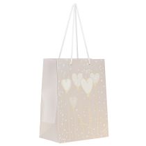 Article Sac cadeau « Just Married » avec poignées beige 18×10×23cm 2pcs