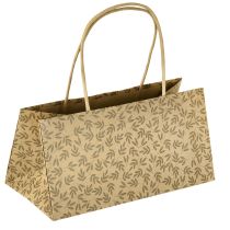 Article Sac cadeau en papier naturel feuilles marron 20×10×10cm 6 pcs