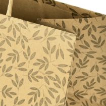 Article Sac cadeau en papier naturel feuilles marron 20×10×10cm 6 pcs