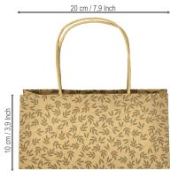 Article Sac cadeau en papier naturel feuilles marron 20×10×10cm 6 pcs