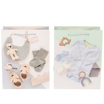 Article Sac cadeau pour bébé garçon - Idéal pour les cadeaux de naissance - 23 cm - Lot de 2