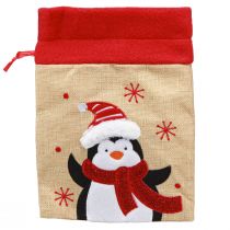 Article Sacs cadeaux Noël Père Noël aspect jute 20×23cm 3pcs