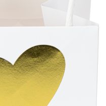 Article Sacs cadeaux avec poignées papier doré blanc 8,5×8,5×8cm 12 pcs
