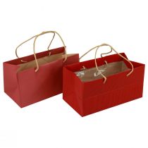 Sacs cadeaux sacs en papier rouge avec poignée 24×12×12cm 6pcs