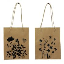 Article Sacs cadeaux avec poignées papier naturel noir 12×15cm 6 pcs