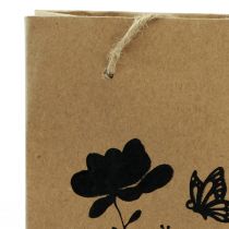 Article Sacs cadeaux avec poignées papier naturel noir 12×15cm 6pcs