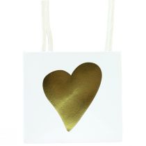 Article Sacs cadeaux avec poignées papier doré blanc 8,5×8,5×8cm 12 pcs