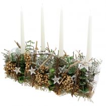 Article Étoiles de bouleau recouvertes de neige 4cm naturel 60 pcs