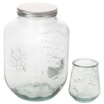 Article Distributeur de boissons en verre avec robinet et 4 verres H25,5cm