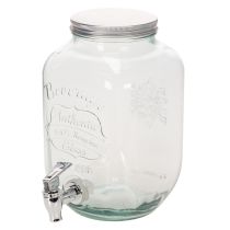 Article Distributeur de boissons en verre avec robinet et 4 verres H25,5cm