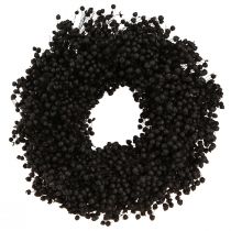 Article Couronne de lin séchée fleurs séchées noir Ø25cm