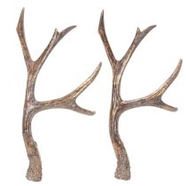 Article Bois de cerf décoratifs artificiels, ornements de Noël rustiques, 29 cm, lot de 2