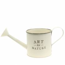 Article Pot de fleurs/arrosoir vintage, zinc, crème, récipient décoratif, Ø16,5 cm