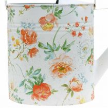 Article Arrosoir décoratif vintage en métal à motif de rose, décoration de jardin estivale, pot de fleurs nostalgique, H31,5 cm