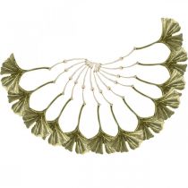 Article Pendentif feuille de Ginkgo, décoration de l'Avent, décoration en métal pour l'automne Doré L12cm 12 pcs