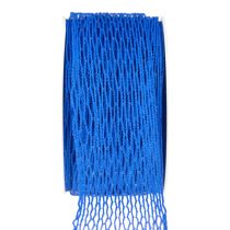 Ruban filet, ruban quadrillé, ruban décoratif, bleu, renforcé de fils, 50 mm, 10 m