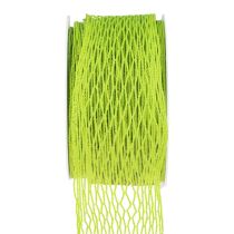 Ruban grillagé, ruban quadrillé, ruban décoratif, vert, renforcé de fil, 50 mm, 10 m