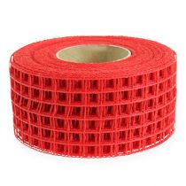 Ruban grillagé rouge 4,5 cm x 10 m