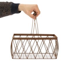 Article Panier en maille panier en métal aspect rouille 28x13,5x14cm 2pcs