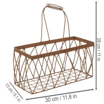 Article Panier en maille panier en métal aspect rouille 28x13,5x14cm 2pcs