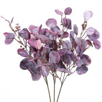 Article Glamour branche d&#39;eucalyptus eucalyptus artificiel violet 65cm 3pcs