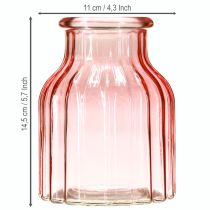 Article Vase à fleurs en verre teinté rose rétro Ø11cm H14.5cm 2pcs