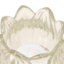 Article Photophore tulipe en verre transparent Ø7cm H7cm 2pcs