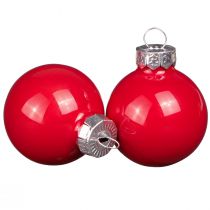 Article Boules de Noël en verre aspect émail rouge mini Ø3cm 22 pcs