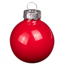 Article Boules de Noël en verre aspect émail rouge mini Ø3cm 22 pcs