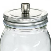 Article Verre décoratif avec bougeoir décoration bougie Ø8cm H10.5cm 4 pcs