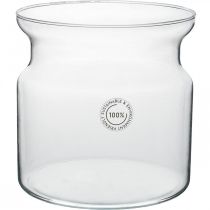 Vase à fleurs en verre transparent vase en verre décoratif Ø19cm H19cm