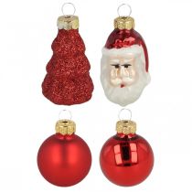 Article Mini figurines de décoration de Noël et boules assorties verre 3cm 9pcs