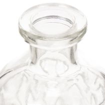 Article Bouteille en verre à motif losanges, bouteille décorative, vase, petit modèle, 13 cm, lot de 6