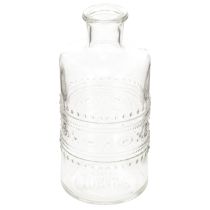 Article Bouteille en verre à motifs, cylindrique, transparente, vase décoratif, 15 cm, lot de 6