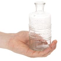 Article Bouteille en verre à motifs, cylindrique, transparente, vase décoratif, 15 cm, lot de 6