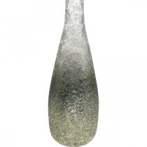 Article Vase en verre bicolore, décoration de table en verre véritable clair, argenté H40cm