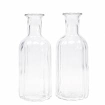Article Bouteille en verre décorative à décor rainuré clair Ø7,5cm H19cm 6 pcs