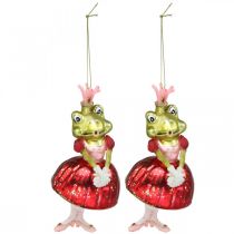 Article Princesse grenouille, décorations d'arbre de Noël, décorations de conte de fées, pendentifs d'arbre, vrai verre H14cm 2pcs